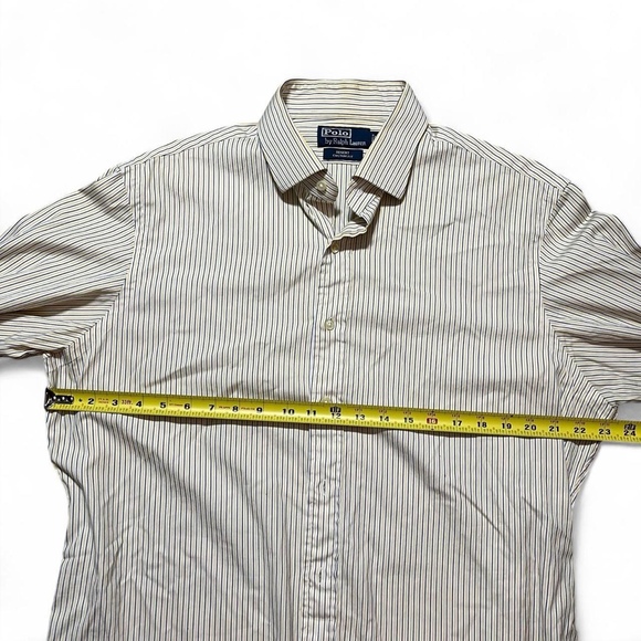 Polo Ralph Lauren Men’s 36/37 Yellow Striped Dress Shirt Button Up Classic Fit - Picture 8 of 8